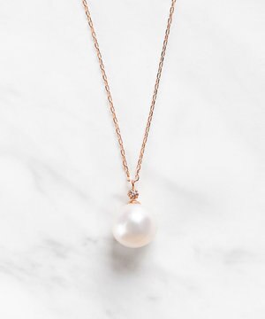  【WEB限定】NOBLE PEARL NECKLACE K10淡水パール ダイヤモンド ネックレス