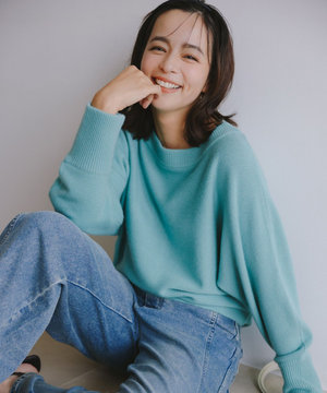 【加藤ローサさん着用】ウールカシミヤミックスボートネック ニット