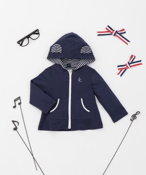  【80-90cm】セーラーボーダー パーカー