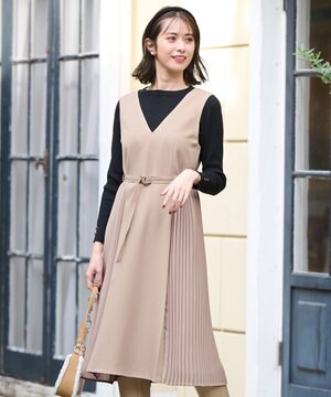  【2SET】プリーツコンビ ジャンパースカート セット