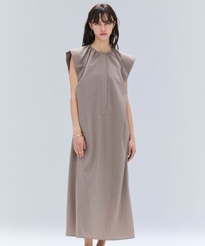 【洗える/接触冷感/速乾/UVケア対応】BATEAU / フレンチスリーブAラインタックワンピース