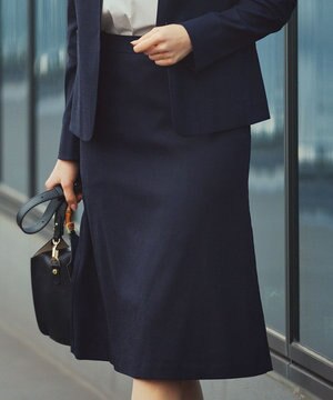  【セットアップ対応/洗える】アイアスマットストレッチ セミフレア スカート