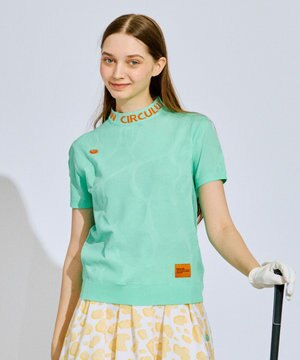 【手洗い可能】【WOMEN】アニマルドットニットモック ゴルフウェア レディース