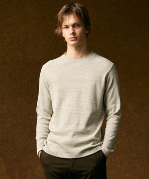  【オリジナルオーガニックコットン使用/サスティナブル/伸縮/保形性】JOE COTTON ワッフル クルーネックＴシャツ