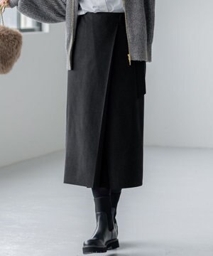  【GOLD LABEL】スウェードタッチレザー ラップスカート