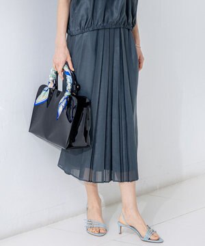  【洗える】ソフトシアーフィルム タック スカート