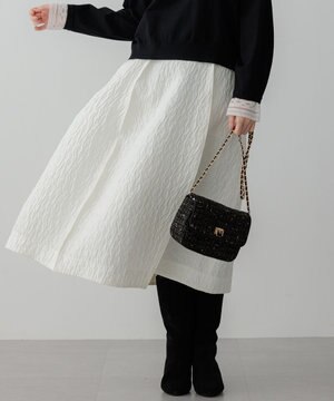  【洗える】エクラジャカード コクーン スカート