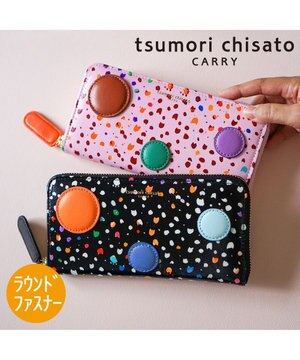 タイニーネコドット 財布 L字ファスナー 薄マチ 長財布 / tsumori