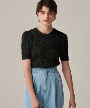 【洗濯機洗い可】ストレッチレース トップス （uncrave WHITE）