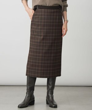  milledタータンラメチェック ナロー スカート