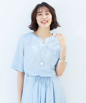 【抗菌/サスティナブル/セット着用可】EASY SET UP プルオーバーブラウス