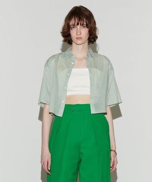  【Nave 　洗える】シアークロップド シャツ