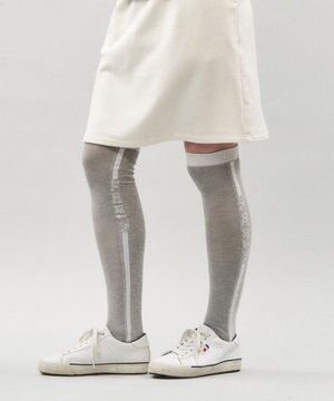  【WOMEN】ラインロゴ ニーハイソックス