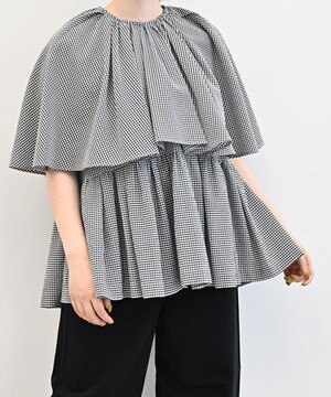 【洗える/速乾】Cape Collar Blouse ケープカラーブラウス