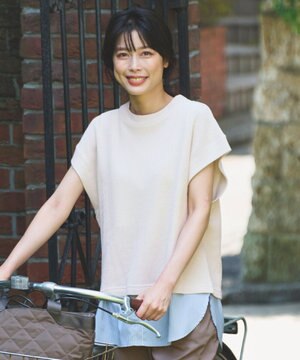  【洗濯機可】フレンチスリーブニットソー