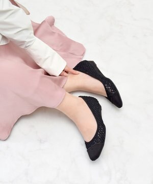  【Bridget Birkin】レースチュール切り替えパンプス