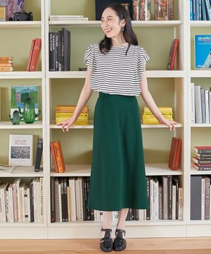 【洗濯機可/ウエストゴム】Ａラインジャージースカート