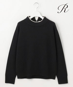  【R(アール)】マイクロンメリノウール パールトリム ニット