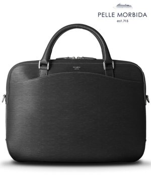  日本製【PELLE MORBIDA】型押しレザー ブリーフバッグ