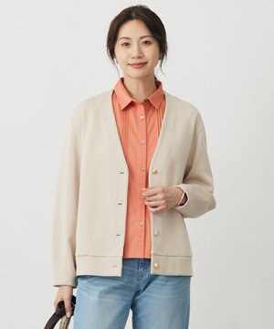  ジャージー Vネック カーディガン