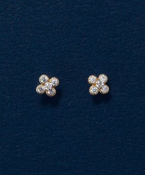  【K10】フラワービジューピアス