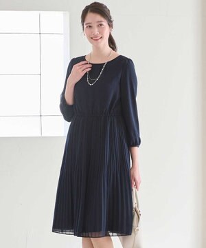  【洗える】フェミニンプリーツ ワンピース