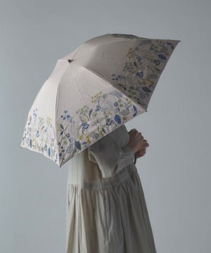  〈一級遮光生地・晴雨兼用〉筆記帳刺繍の日傘 （折りたたみタイプ）
