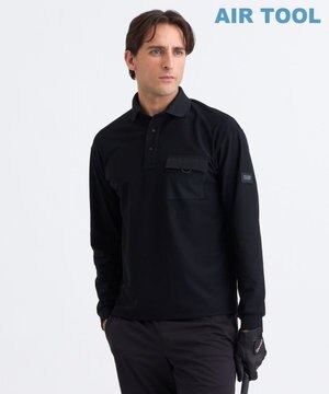  【MEN】「AIR TOOL」長袖ポケットポロシャツ