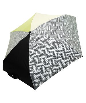  【UVカット95%以上】【UPF50＋】プラスリング レディース向け 晴雨兼用 折傘 BLK/WHT T1307