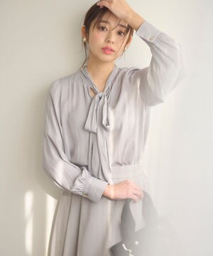 【洗える】リボンタイ ブラウス