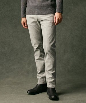  【キングサイズ・イタリア素材/ストレッチ】ヘリンボンモールスキン5ポケットデザインパンツ