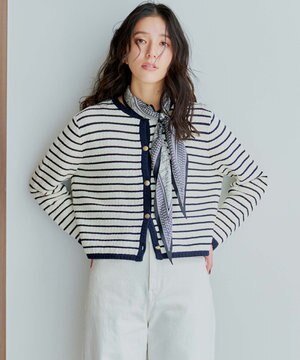 【Oggi3月号掲載/洗える】ブークレコットン ニットジャケット