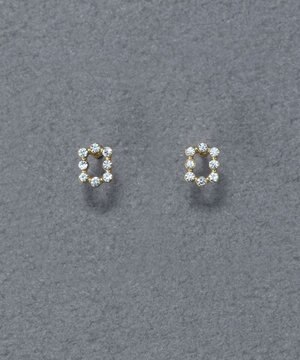  〈金属アレルギー対応〉タイニーレクタングルビジューピアス　小粒/小さい/小さめ/セカンドホール