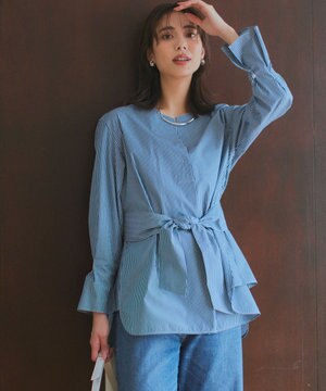  CANCLINI スキッパーベルト付き ブラウス