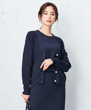 【完売カラー入荷・セットアイテム】パールボタン ツイン ニット