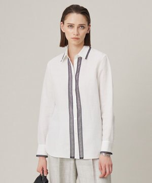  【日本製】 コットンリネンタンブラー ブラウス