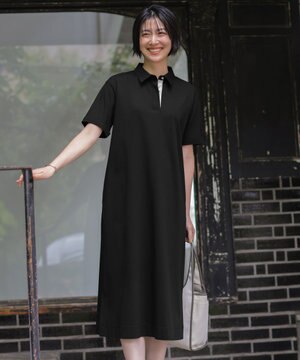  【WEB限定】コットンスムース ポロワンピース