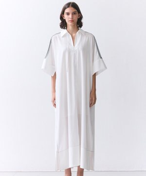  AXI / 刺繍ステッチ ドルマンロングドレス