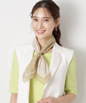  【洗える/日本製】MACKINTOSH PHILOSOPHY チェックロゴ コットンスカーフ 65cm×65cm