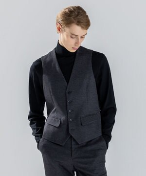 新素材【ストレッチ/セットアップ対応】クリアドビージャージー ジレ