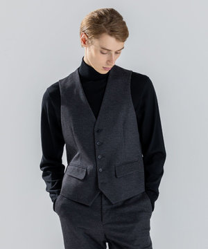 新素材【ストレッチ/セットアップ対応】クリアドビージャージー ジレ