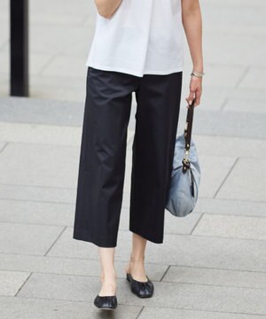  【WEB限定カラーあり・セットアップ対応・洗える・撥水・防汚】コットンFITTYシャーク ワイド アンクル パンツ