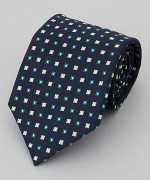  【日本製】西陣ネクタイ_ネイビー×グリーン系