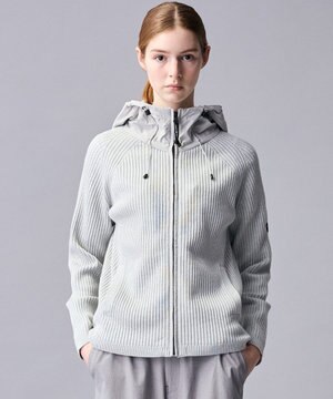  【日本素材・ストレッチ】コットンムリネ アウトドア ニット パーカー