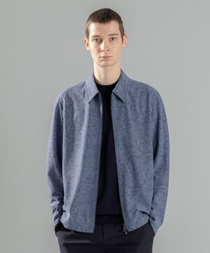  新素材【洗える/通気性】ヨシタレース　ジップアップブルゾン