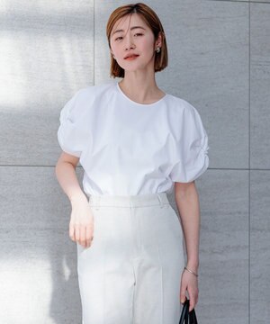  【GLOW8月号掲載/洗える】スムースデザイン ツイスト カットソー