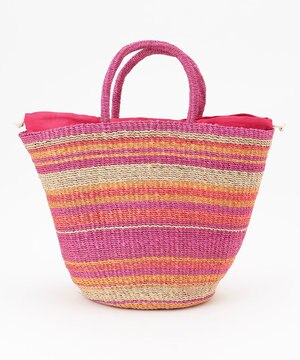  【VIOLAd’ORO】MIRO アバカカラーボーダーバッグ M