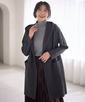  【洗濯機可】フーディーコーディガン