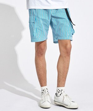  【高通気 / 軽撥水 / 軽量のDotAir 使用】【MEN】ストライプ柄ショーツ