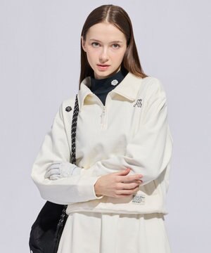 【WOMEN】ハーフジップ 裏毛スウェットトップス ゴルフウェア レディース